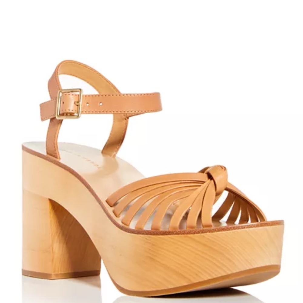 New Loeffler Randall Eveleigh Knotted Platform Clog Sandal 10 Strappy Leather